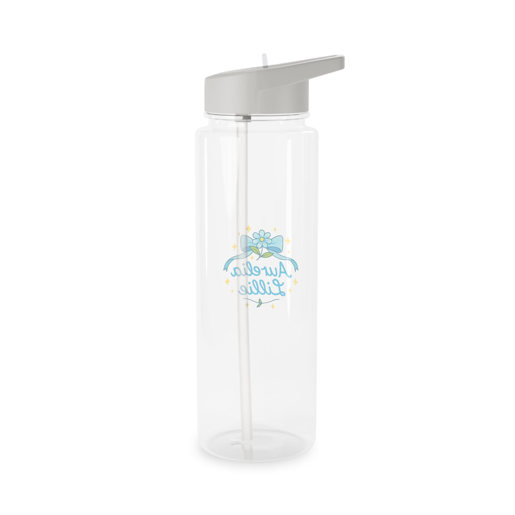 Personalized Floral Trinket Tritan Water Bottle – "Aurelia Lillie" Blue Bow Design
