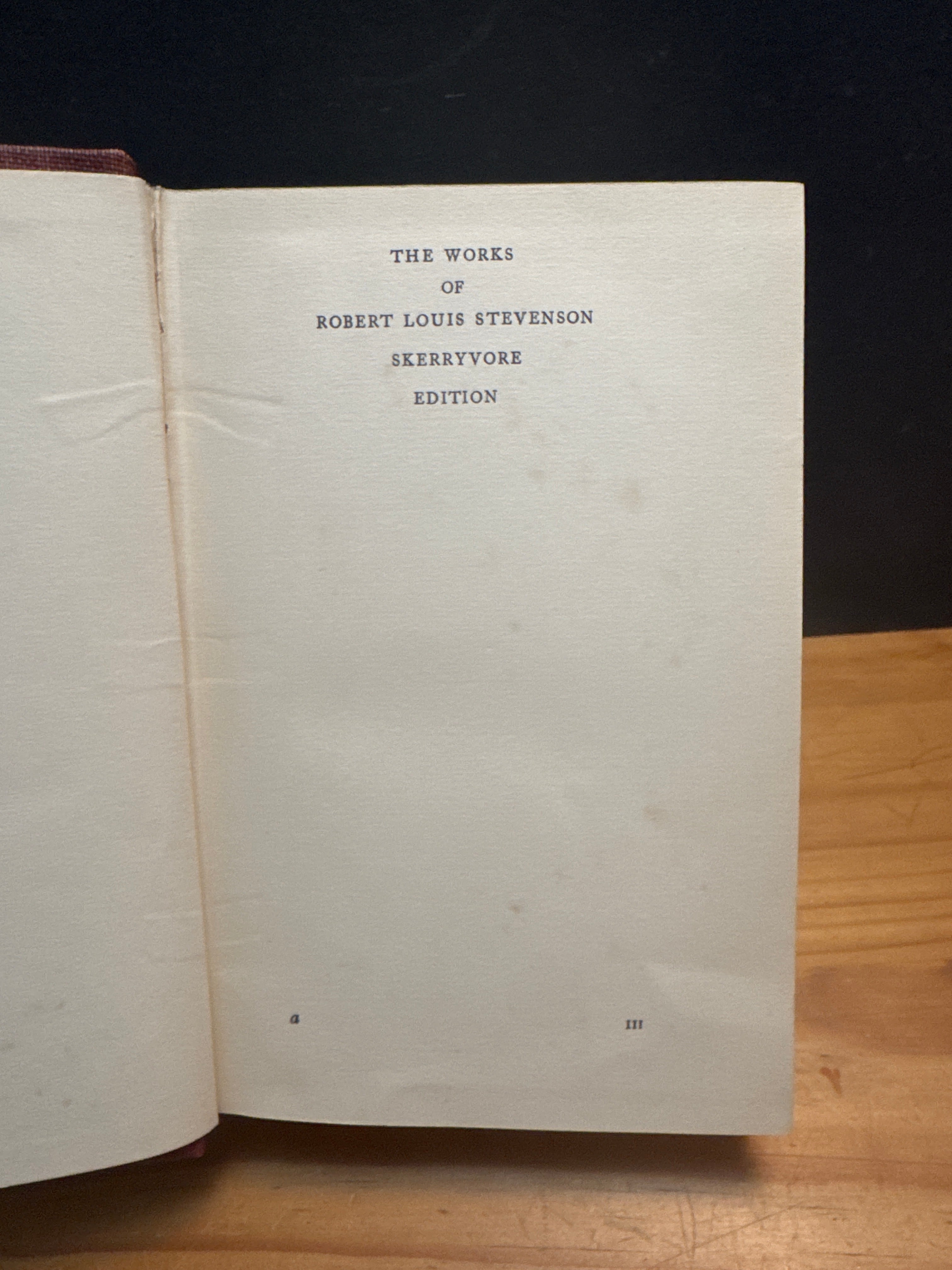 The Works of Robert Louis Stevenson, Skerryvore Edition hardcover book