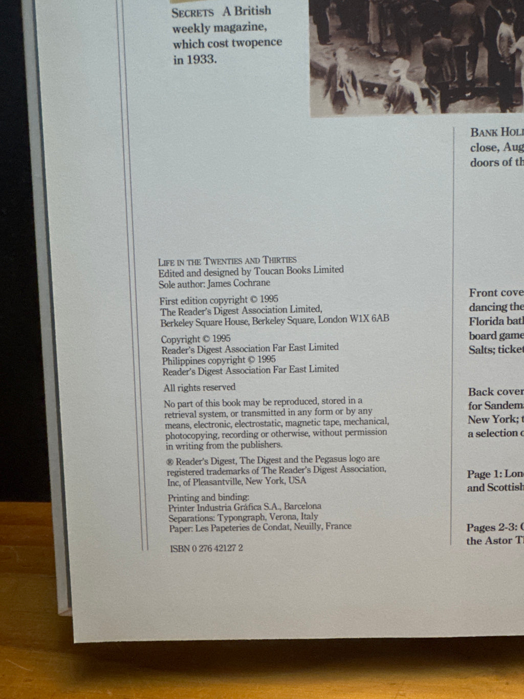 Reader’s Digest Journey into the Past, Life in the Twenties and Thirties, hardcover book