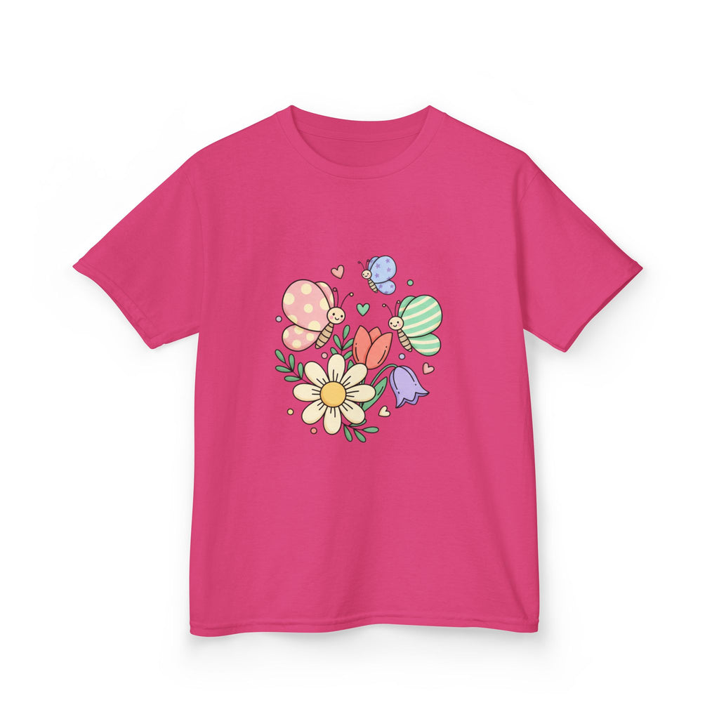 Kids Floral Butterfly Tee — Cute Pastel Flowers & Butterflies Personalized Shirt