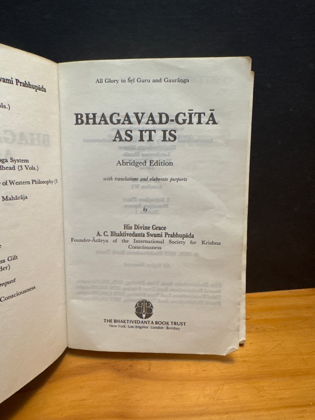 Bhagavad Gita As It Is, paperback book