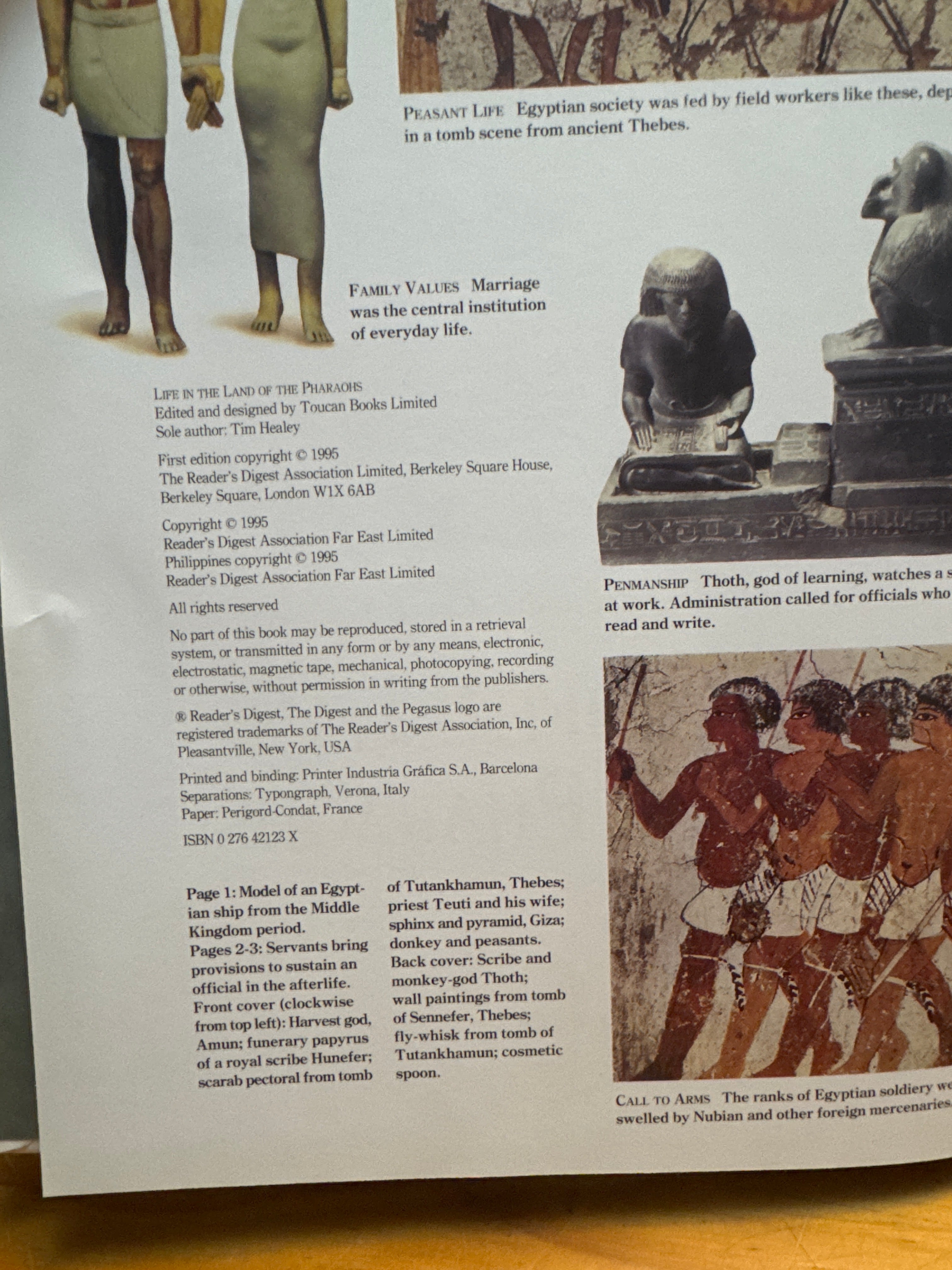 Reader’s Digest Journey into the Past, Life In The Land Of The Pharaohs, hardcover book