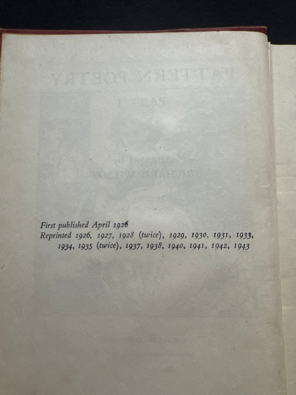 Pattern Poetry Part 1 Arranged by Richard Wilson hardcover book