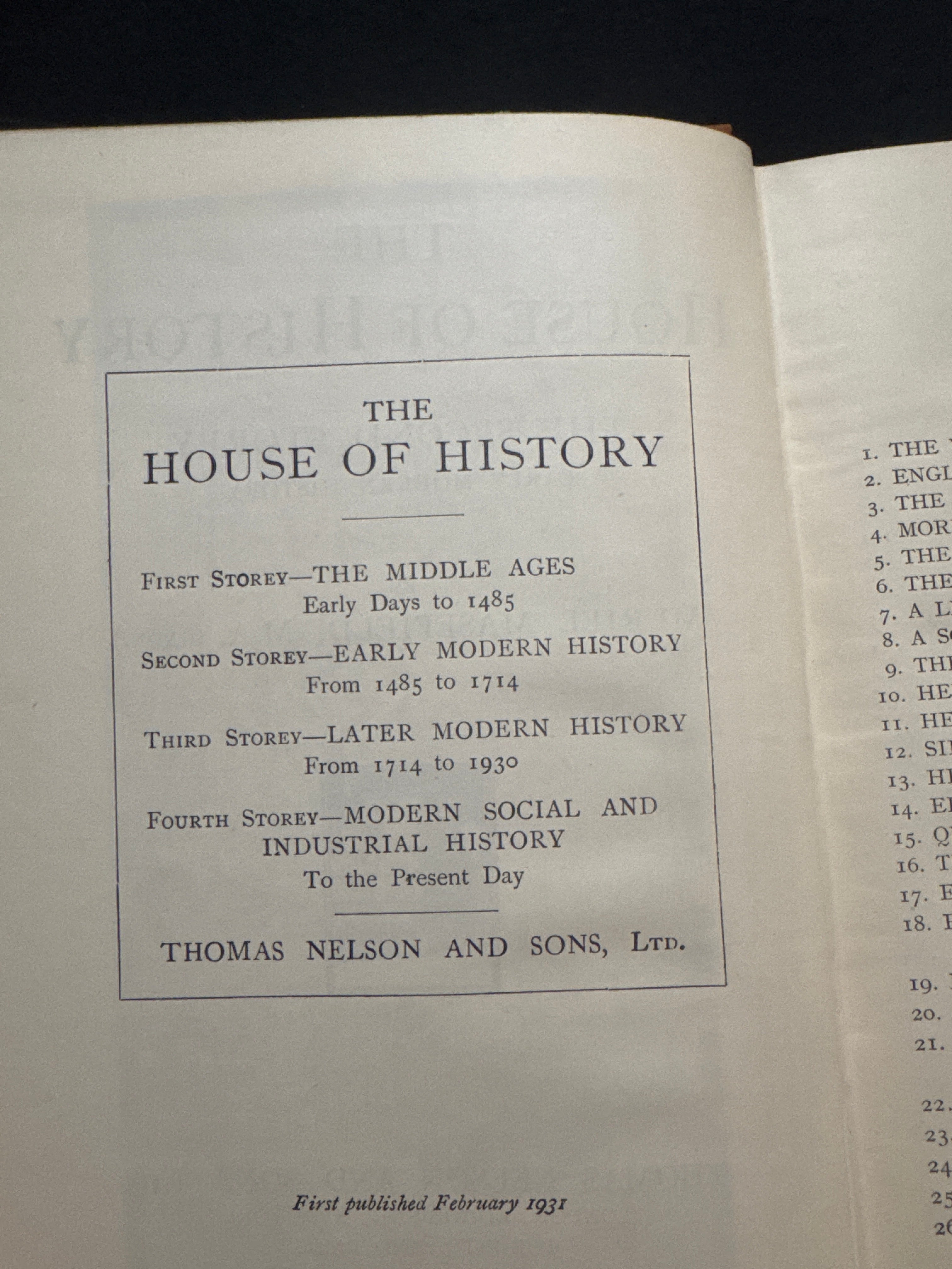 The House of History, The Second Storey, hardcover book