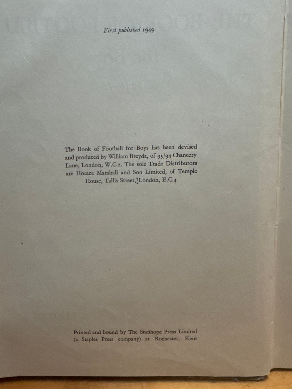 The Book of Football for boys, soccer rugger 1949-50 hardcover book