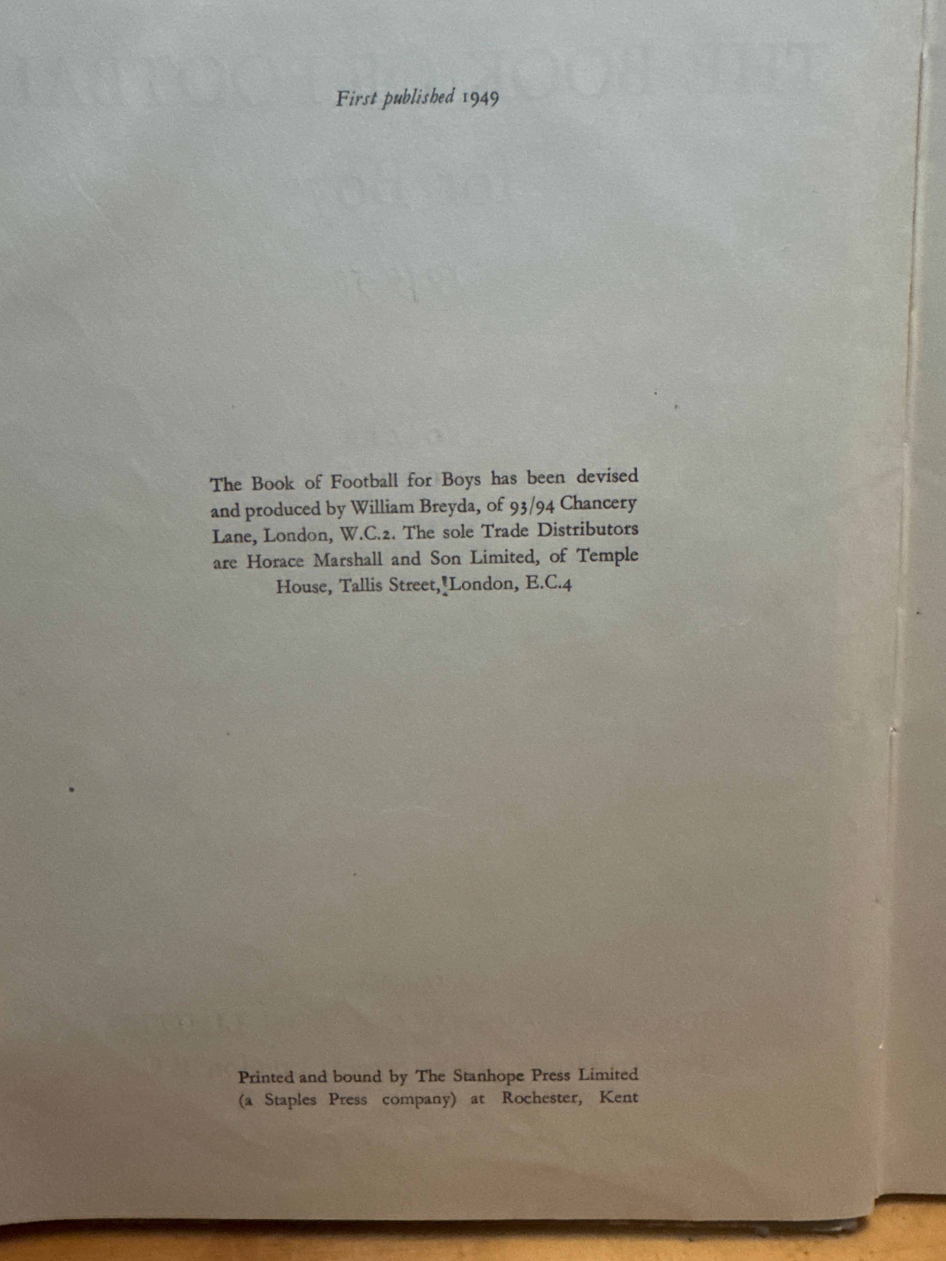 The Book of Football for boys, soccer rugger 1949-50 hardcover book