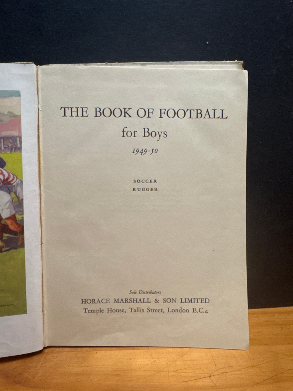 The Book of Football for boys, soccer rugger 1949-50 hardcover book