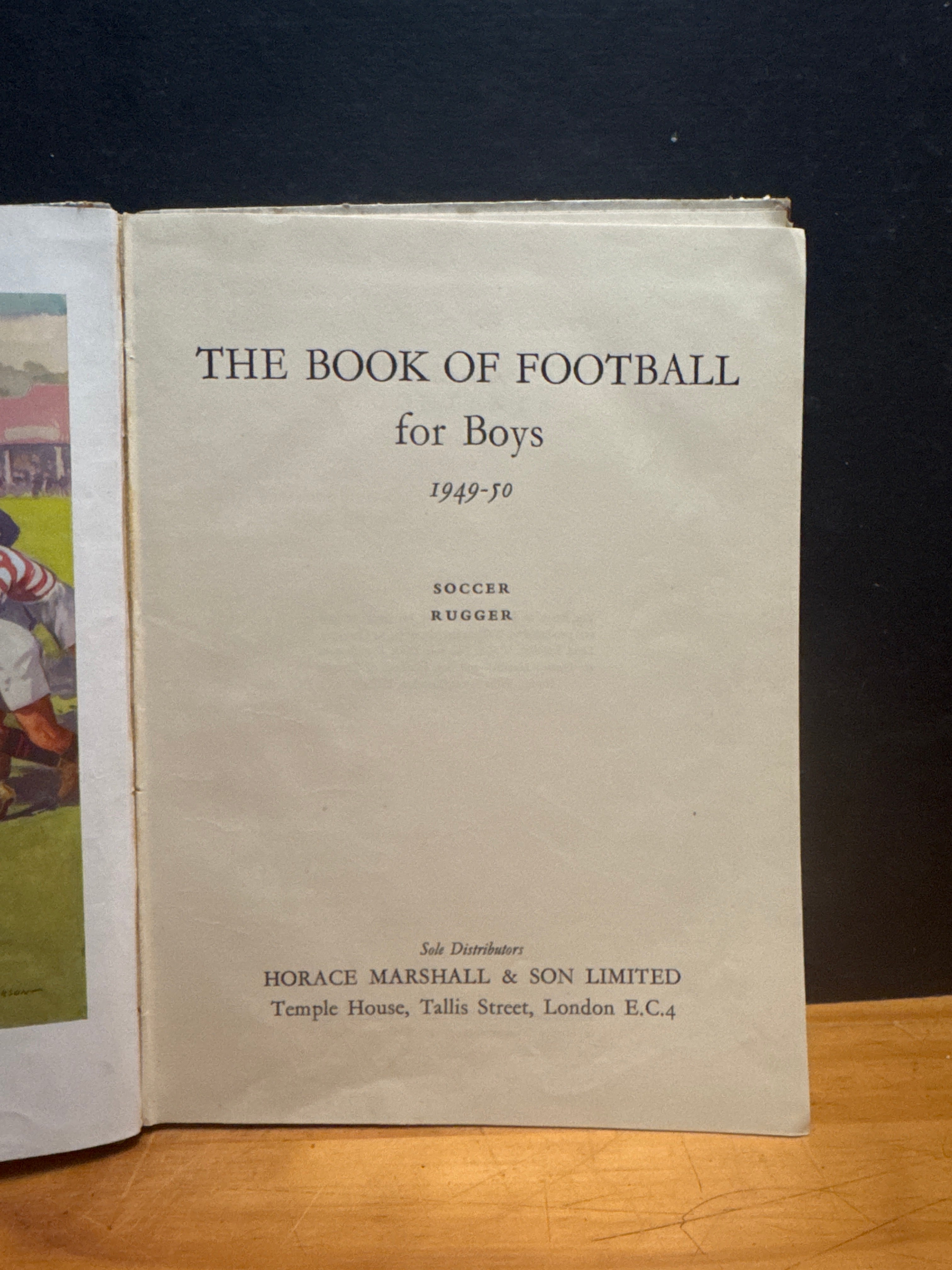 The Book of Football for boys, soccer rugger 1949-50 hardcover book