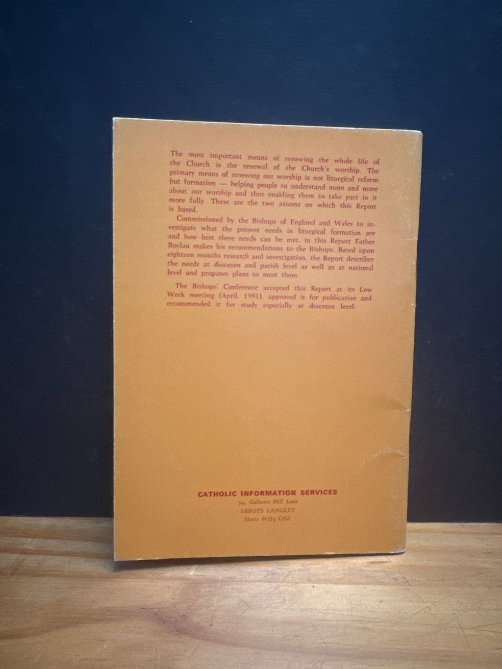 Living Liturgy, A Report to the Bishops of England & Wales paperback book