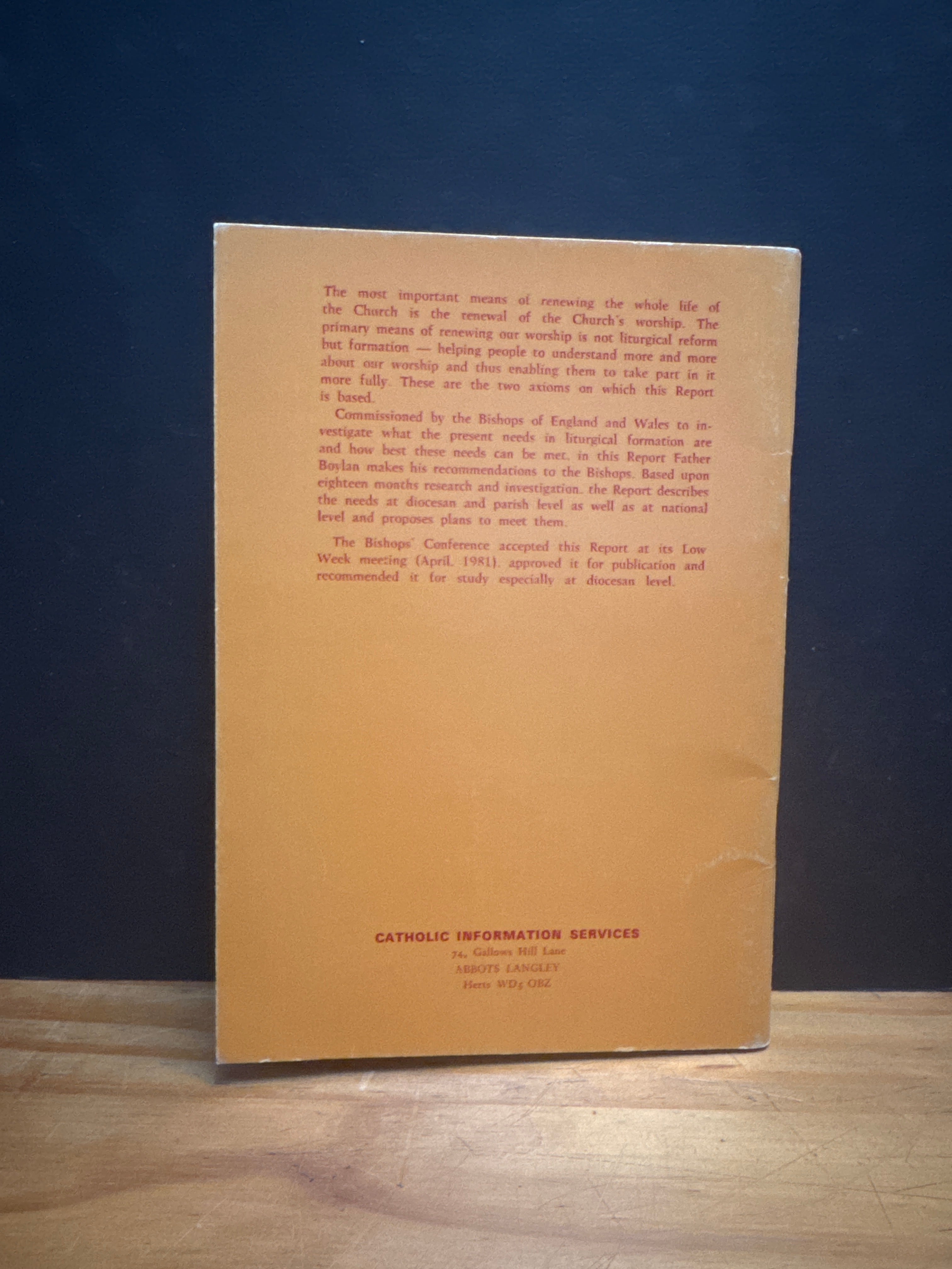 Living Liturgy, A Report to the Bishops of England & Wales paperback book