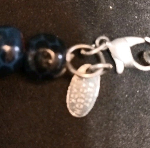 Betty Jackson Black Beaded Necklace Blue Black 20in